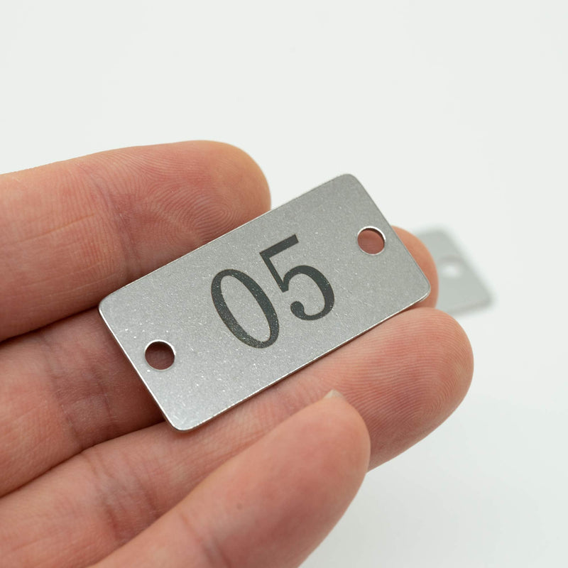 [Australia - AusPower] - StayMax Stainless Steel Rectangle Numbered Tags with Two Holes (1-25) 1-25 