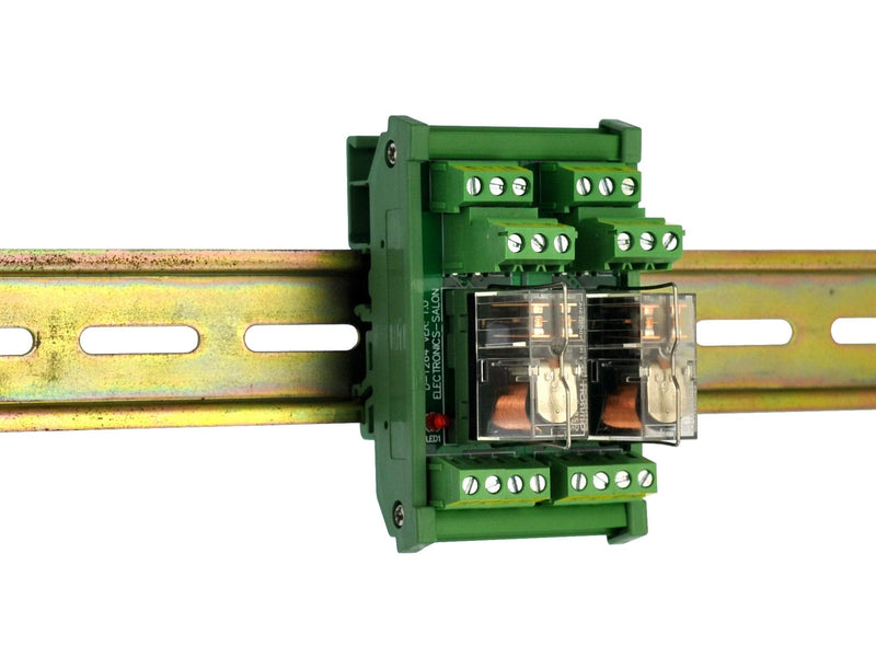 [Australia - AusPower] - DIN Rail Mount AC/DC Control DPDT 5Amp Pluggable Power Relay Interface Module (AC/DC 24V, 2 Relay) AC/DC 24V, 2 Relay 