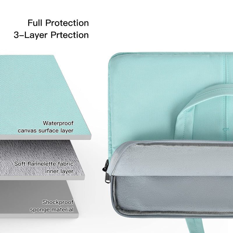 [Australia - AusPower] - 17.3 Inch Laptop Shoulder Bag, Girls Women Laptop Briefcase Handbag for HP Envy 17 17t/Pavilion 17, Dell Inspiron 17/G3 G7 17.3, Lenovo ideapad L340, Acer Aspire 17.3, ASUS ROG MSI GS75 17.3 Case,Mint 17.3 Inch Mint Green 