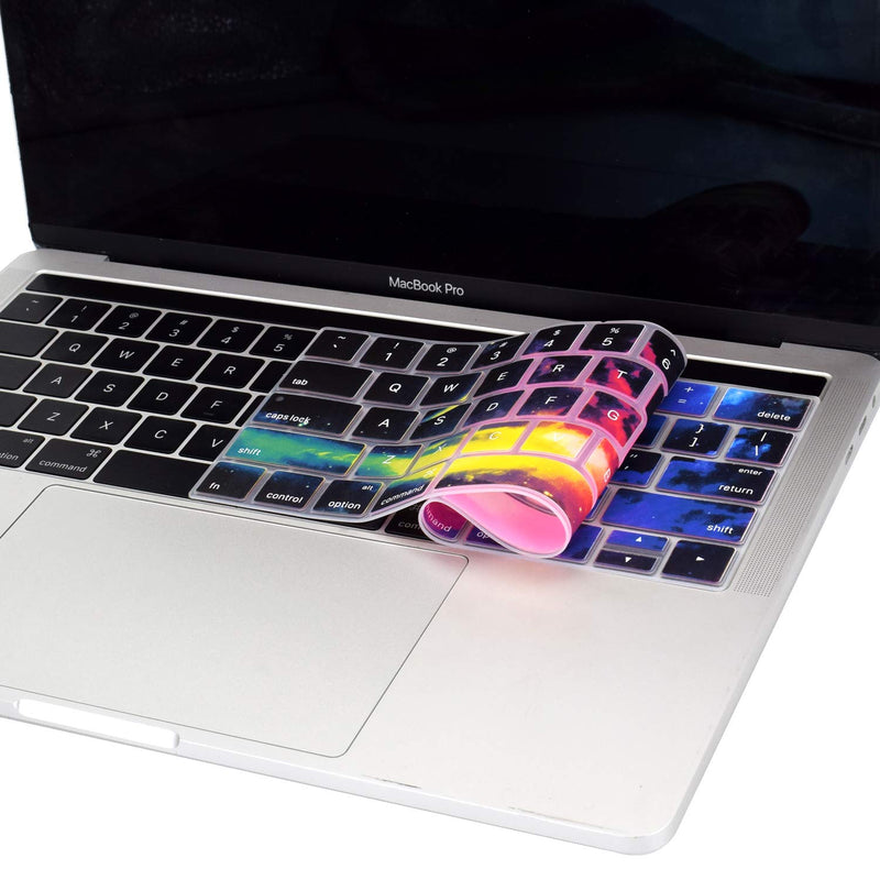 [Australia - AusPower] - Funut MacBook Pro Keyboard Cover with Touch Bar 13 inch Silicone Keyboard Skin and 15 inch Premium Ultra Thin TPU 2019-2016 (Apple Model A2159 A1989 A1990 A1706 A1707) Skin Protector - Nebula 