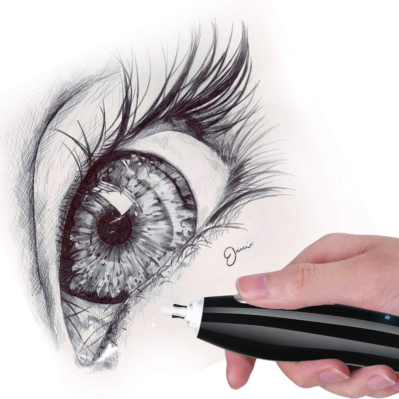 [Australia - AusPower] - Electric Eraser for Artists, AFMAT Electric Eraser Kit,140 Eraser Refills, Rechargeable Electric Erasers for Drafting, Electric Pencil Eraser, Battery Operated Eraser for Drawing Pencils, Crafts, Arts Black 1 Pack 