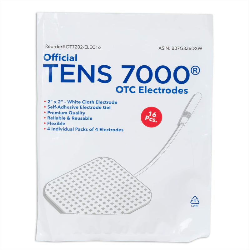 [Australia - AusPower] - TENS 7000 Official TENS Unit Replacement Pads, 16 Count - Premium Quality OTC TENS Unit Pads, 2" X 2" - Compatible with Most TENS Machines, Replacement Electrodes Value Pack 