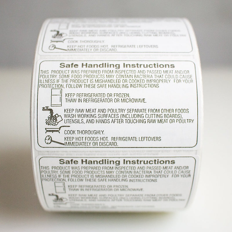 [Australia - AusPower] - UltraSource 190100 Safe Handling Food Labels, 1.5" x 2" (1000 Labels per Roll) White/Black 