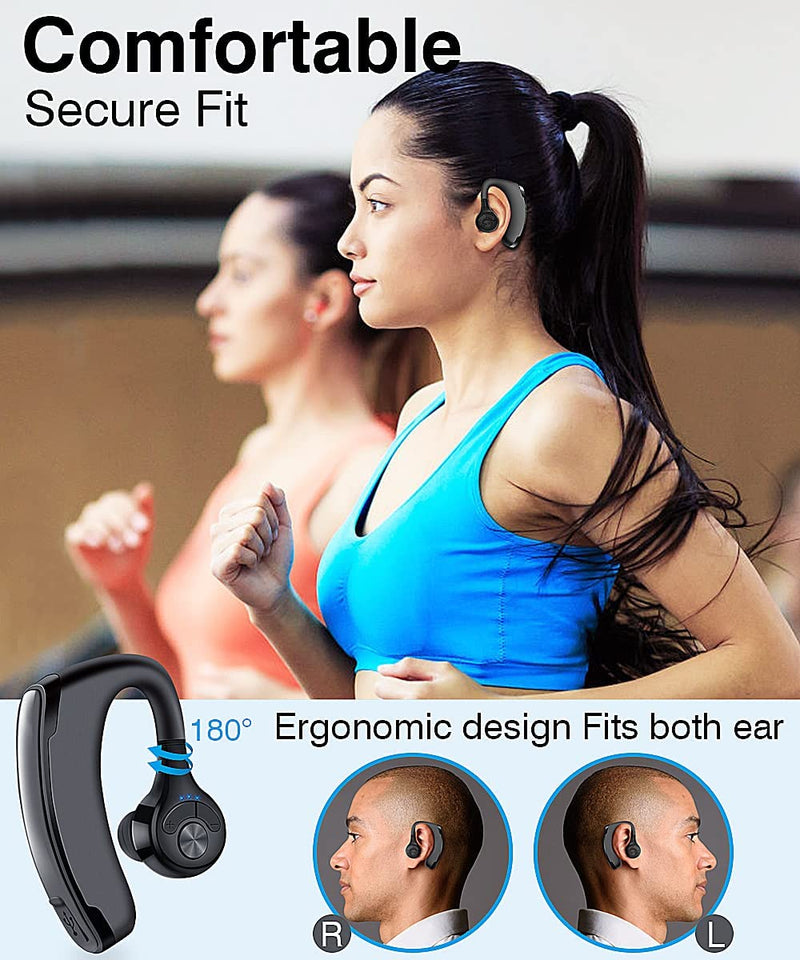 [Australia - AusPower] - HOPENE Wireless Bluetooth Earpiece for Cell Phone - Compatible with iPhone Android Samsung Device - 10H HD Talktime - 180 Degree Rotation Fits Both Ear,Bluetooth Headset for Driving 