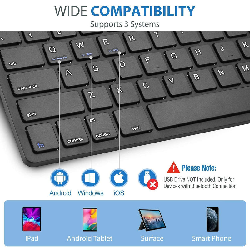 [Australia - AusPower] - ProCase Galaxy Tab A 8.0 2019 Slim Case T290 T295 Bundle with Wireless Keyboard for iPhone iPad iMac Cellphone Surface Laptop Smart TV (Battery Operate) 