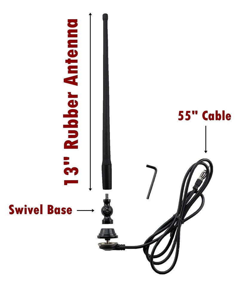 [Australia - AusPower] - AntennaMastsRus - Marine Black AM-FM Rubber Ducky 15 Inch Antenna Kit - for ATV, Boat, Camper, Go Kart, Motorhome, Pontoon, RV, Sailboat, Tractor, Trailer, UTV, Yacht 