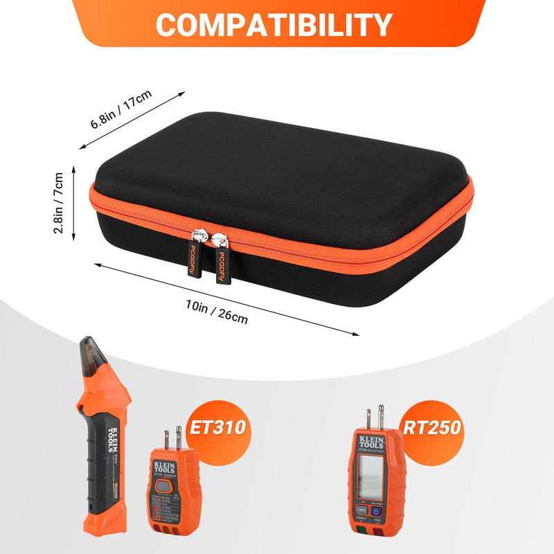 [Australia - AusPower] - PCGDFly Hard Carrying Storage Case for Klein Tools ET310 AC Circuit Breaker Finder & RT250 GFCI Receptacle Tester & 80041 Outlet Repair Tool Kit, Electrical Tools Storage Organizer Holder Bag 