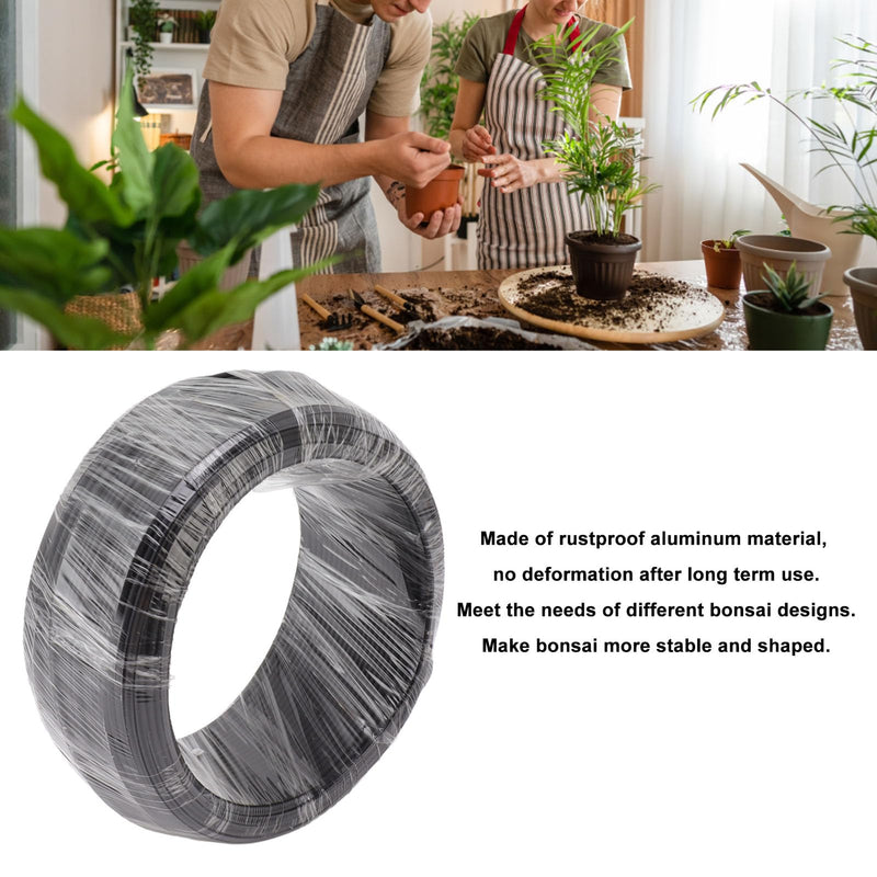 [Australia - AusPower] - Aluminum Bonsai Training Wire, 500g Black Bendable Thick Metal Wire with Rust Resistant, Bonsai Tree Wire for Garden, Horticulture, Landscape, Planting (2.0mm) 