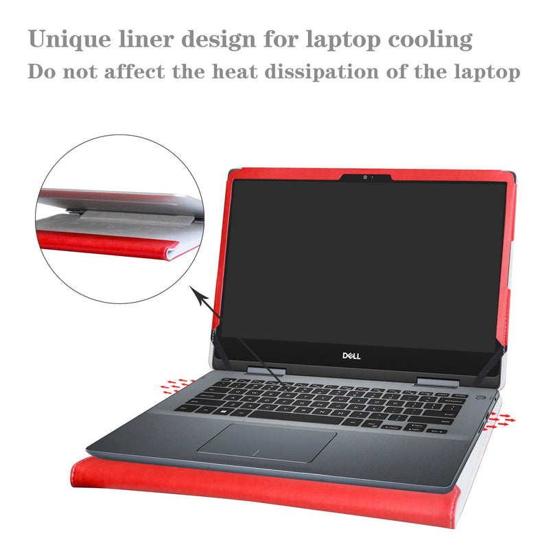 [Australia - AusPower] - Alapmk Protective Case Cover for 14" Dell Inspiron 14 2-in-1 5482 5485 5491/Dell Inspiron Chromebook 14 2-in-1 7486 c7486 & HP mt45/HP mt44 Laptop[Note:Not fit Inspiron 14 2-in-1 5481],Red Red 