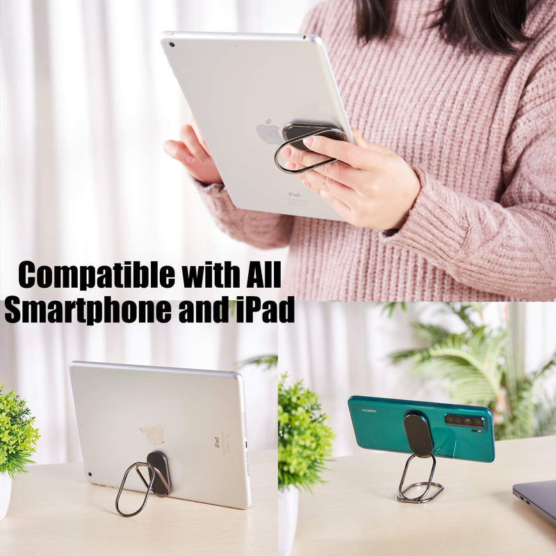[Australia - AusPower] - JFCHENER Phone Ring Holder Finger Kickstand Foldable Cellphone Stand 360° Degree Rotation Metal Ring Grip Holder for Magnetic Car Mount Compatible with iPhone Samsung All Smartphone and iPad Tablets Gunblack 