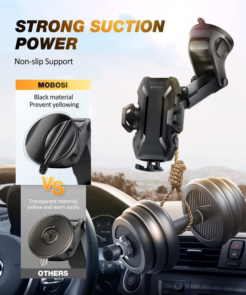 [Australia - AusPower] - MOBOSI Car Phone Holder Mount, [Strong Suction Power] Cell Phone Holder for Car Dashboard Windshield Air Vent Car Phone Mount Compatible with iPhone 13 Pro Max, Samsung S22 Ultra & All Smartphones 
