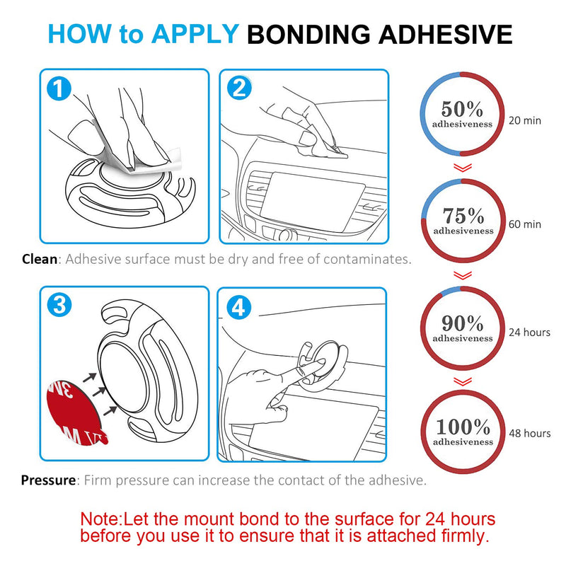 [Australia - AusPower] - Very High Bond Sticky Adhesive, AZXYI 12 PCS Double Side Stickers Adhesive Replacement Compatible with Socket Mount Base, Round Adhesive Tape for Car Magnetic Phone Holder Base & Phone Ring Holer Base 