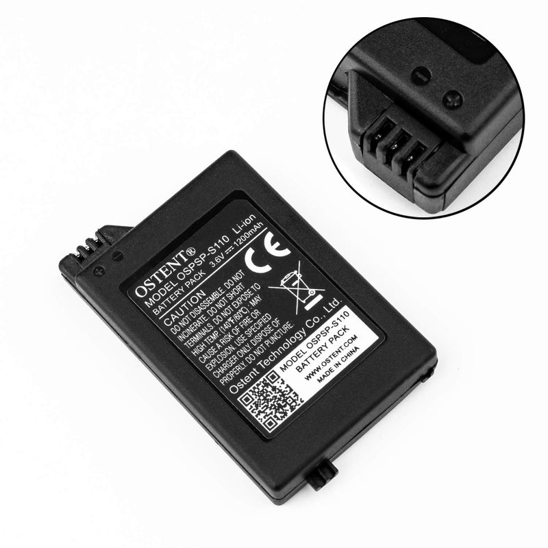 [Australia - AusPower] - OSTENT 1200mAh 3.6V Li-ion Polymer Lithium Ion Rechargeable Battery Pack Replacement for Sony PSP 2000/3000 PSP-S110 Console 