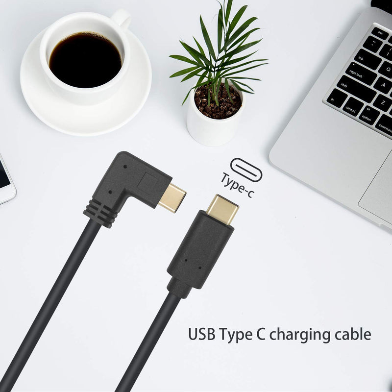 [Australia - AusPower] - Poyiccot USB C to USB C Cable 6ft, 90 Degree Right Angle Type C to Type C Cable, USB-C Fast Charging Cable, USB 3.1 Type-C Male to Male Cable for Laptop & Mobile Phone Right Angle Male to Male Cable 