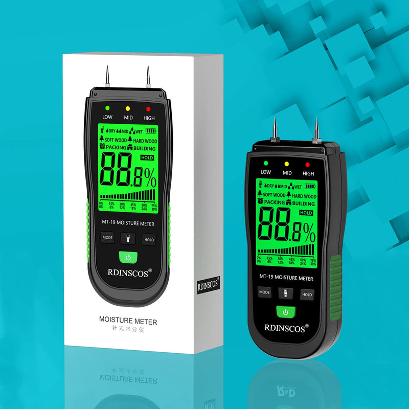 [Australia - AusPower] - Wood Moisture Meter, Firewood Moisture Tester, Drywall Moisture Detector Professional Moisture Content Meter Lumber Tobacco Logs Concrete Floors Carpet Ceiling Building Material Hardwood 