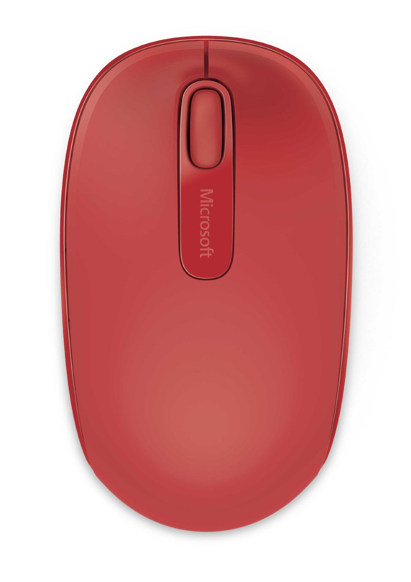 [Australia - AusPower] - Microsoft Wireless Mobile Mouse 1850 - Flame Red. Comfortable Right/Left Hand Use, Wireless Mouse with Nano transceiver, for PC/Laptop/Desktop, works with Mac/Windows 8/10/11 Computers 