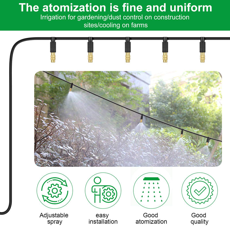 [Australia - AusPower] - Kalolary Irrigation Nozzle Adjustable Copper Atomizing Nozzle Connect 4/7 Hose Tube Micro Nozzle Drip Irrigation Sprayer Garden Cooling Irrigation Equipment with 3-Way Drip Irrigation Connector 