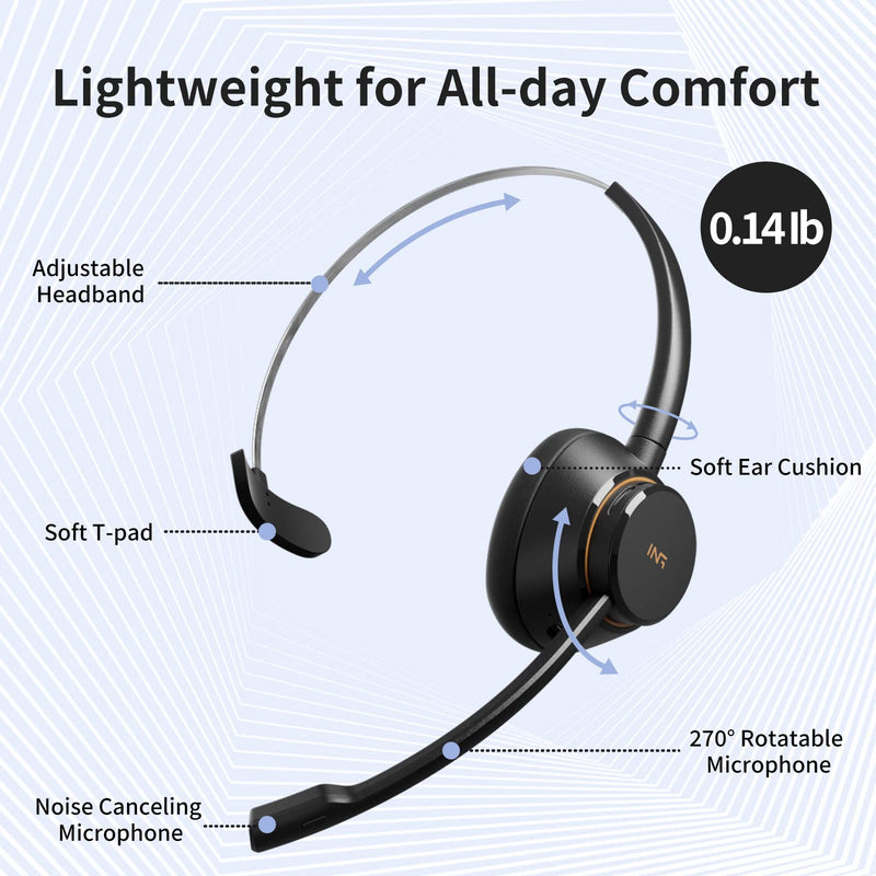 [Australia - AusPower] - Phone Headset, 3.5mm Call Center Headset with Noise Cancelling Mic, Ultra Comfort Wired Computer Headset with Mute for Business Skype, Zoom, Call Center, Office, Home 3.5 mm 