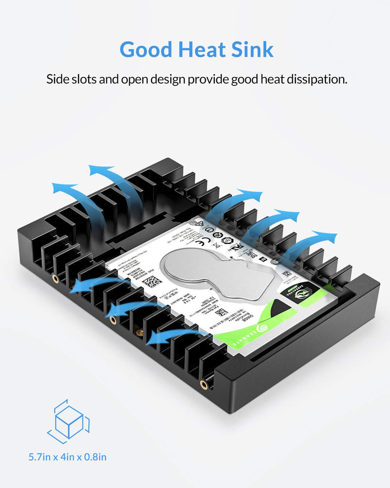 [Australia - AusPower] - ORICO 2.5 SSD SATA to 3.5 Hard Drive Adapter Internal Drive Bay Converter Mounting Bracket Caddy Tray for 7 / 9.5 / 12.5mm 2.5 inch HDD / SSD with SATA III Interface(1125SS) 
