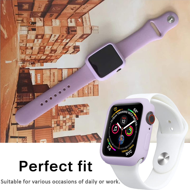 [Australia - AusPower] - Miimall Compatible Apple Watch 41mm Case, Slim TPU Bumper Cover Anti-Scratch Protective Case Cover for Apple Watch Series 7 41mm Purple 