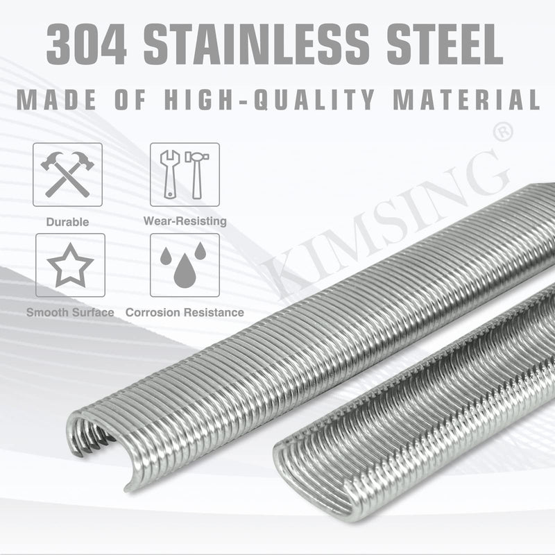[Australia - AusPower] - KIMSING SC760 16 Gauge 5/8'' Crown Stainless Steel C Ring Staples C-Rings Hog Rings, Wire Fencing Staples, Fasteners for C Ring Stapler, Hog Ring Tool, C Ring Plier, 1000 PCS/Pack 