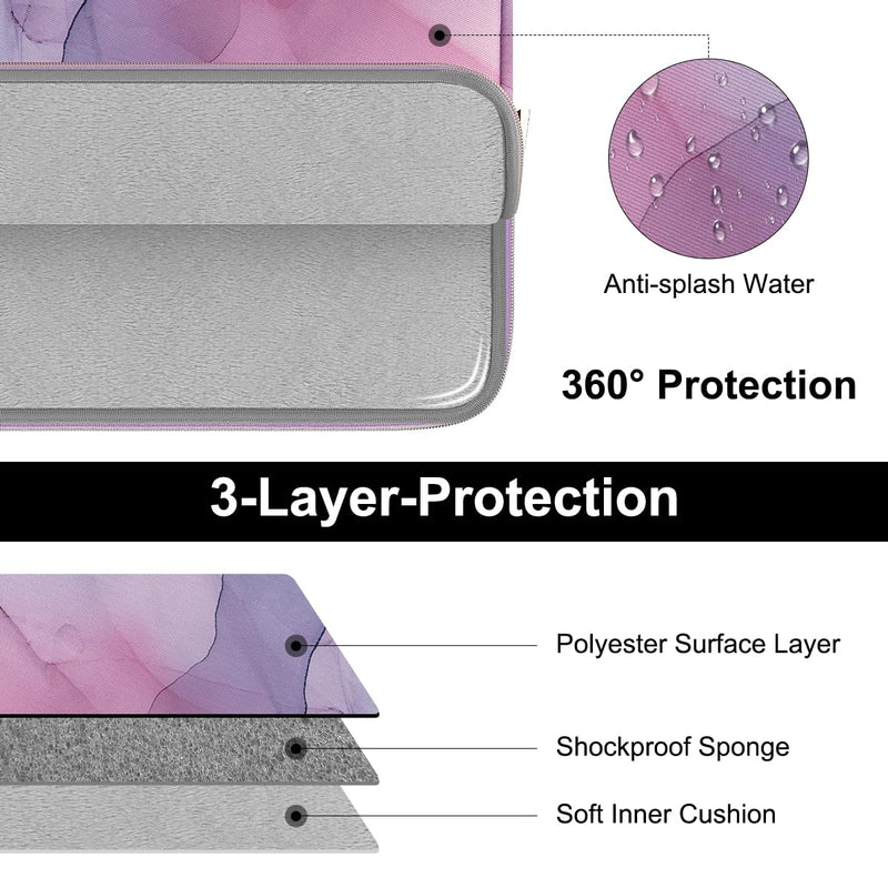 [Australia - AusPower] - ARVOK 15 15.6 16 inch Laptop Sleeve for MacBook Pro 15 inch/MacBook Pro 16 inch Water-Resistant Laptop Case Notebook Computer/Tablet Pouch Cover for HP/Dell/Lenovo/Asus/Acer/Samsung with Extra Bag 15-15.6 inch Pink Ink Painting 