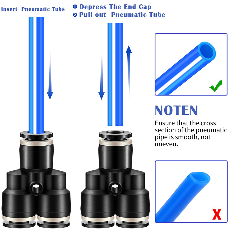 [Australia - AusPower] - Push to Connect Fittings Air Line Pneumatic fittings Kit 28 Pieces Air Quick Disconnect Tube Truck Fittings Release Connectors Air Hose Tube Union 7Spliters+7Elbows+7Tee+7Straight (1/4 Inch OD) 1/4 Inch OD 