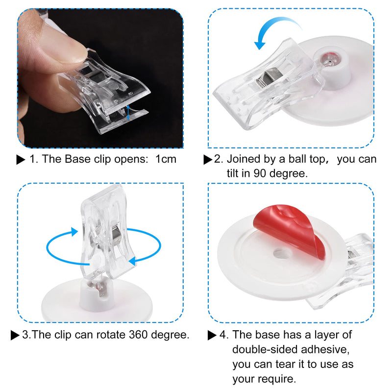 [Australia - AusPower] - MECCANIXITY Plastic Merchandise Sign Clip, Rotatable Clip-on Holder Stand, Price Display Tags 4x4.5cm (WxH) Pack of 16pcs 16 
