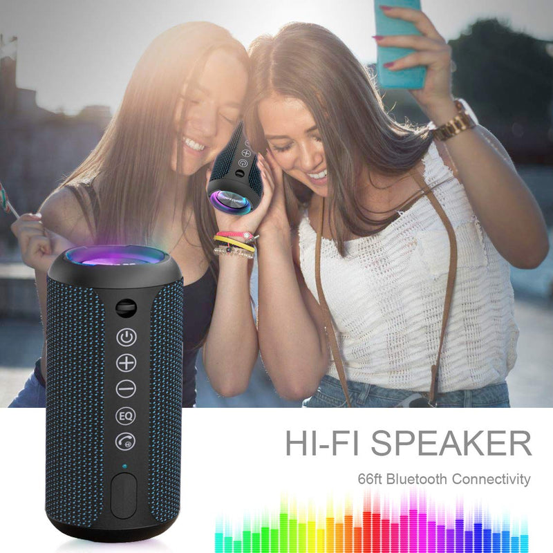 [Australia - AusPower] - Ortizan Portable Bluetooth Speaker, IPX7 Waterproof Wireless Speaker with 24W Loud Stereo Sound, Outdoor Speakers with Bluetooth 5.0, 30H Playtime,66ft Bluetooth Range, Dual Pairing for Home Navy 