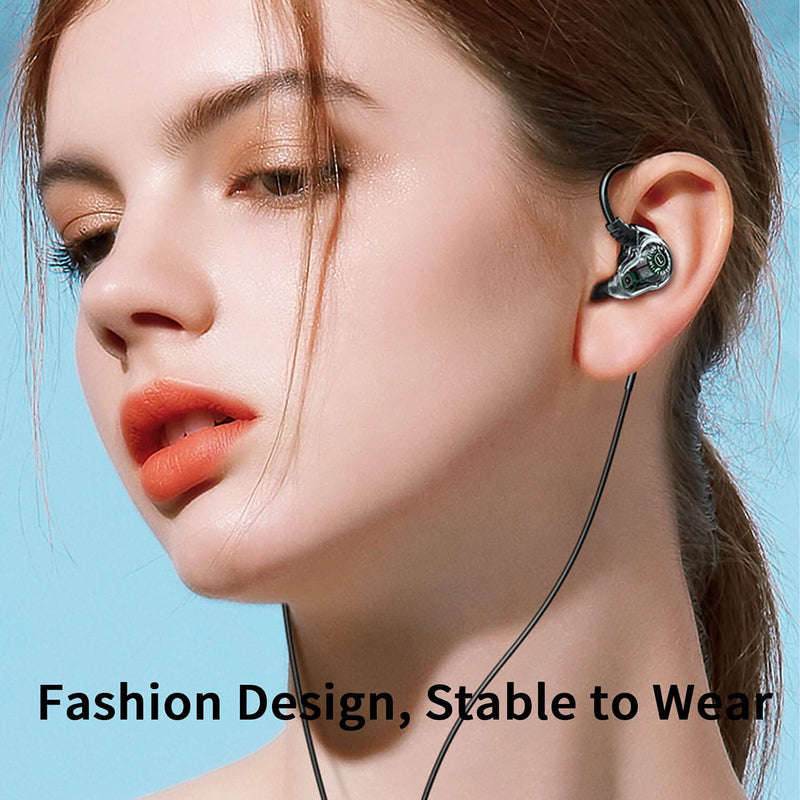 [Australia - AusPower] - Holiper Wired Headphones Dual Drivers with Mic 3.5mm Jack 1.2m Cord in Ear Buds, Wired Earphones Rich Bass Noise Isolation Volume Control 3D Stereo Earbuds for Phones Laptop PC Tablet MP3 Player 