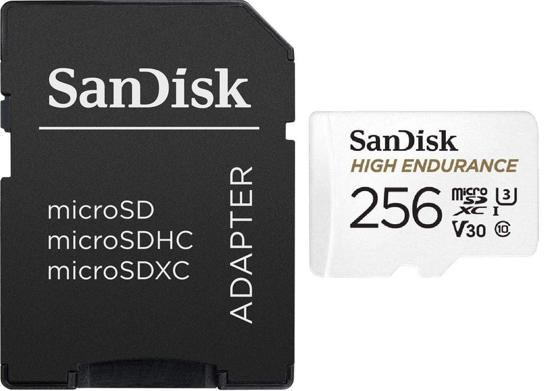 [Australia - AusPower] - SanDisk High Endurance 256GB TF Card MicroSDXC Memory Card for Dash Cams & Home Security System Video Cameras (SDSQQNR-256G-AN6IA) Class 10 Bundle with (1) Everything But Stromboli MicroSD Card Reader 
