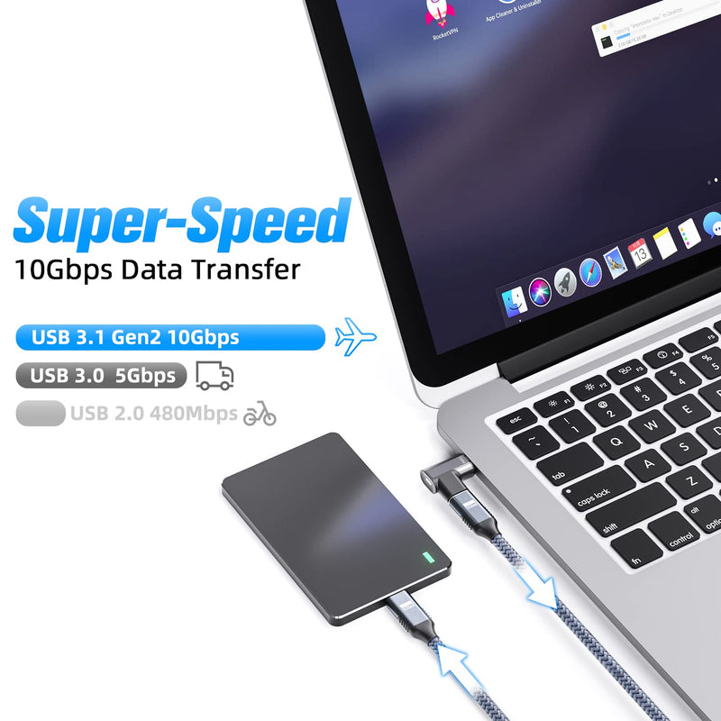 [Australia - AusPower] - 2Pack USB C Magnetic Adapter 24Pin Magnetic USB C Adapter with 6.6FT USB C 3.1 Cable Support PD 100W Quick Charge, USB 3.1 10Gbps Data Transfer, 4K@60Hz Video Output for MacBook Pro/Air USB-C Laptop 