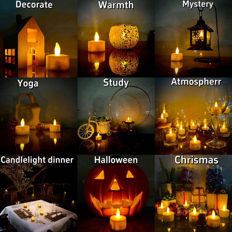 [Australia - AusPower] - Rechargeable Candles Tea Lights with Remote Timer, LED Tea Lights Candles Battery Operated, Rechargeable Flameless Candles for Home Decor Seasonal Decor 40 Hours 12Pack 