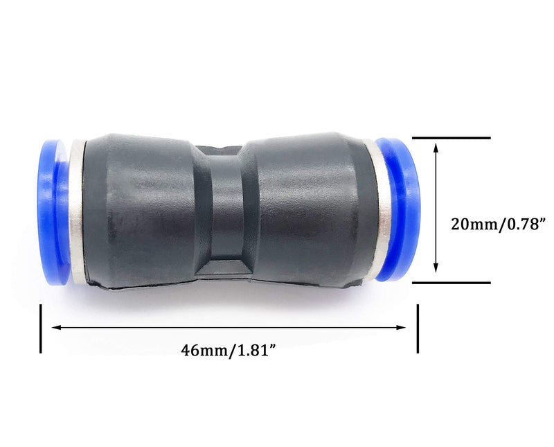 [Australia - AusPower] - PU12 Quick Fitting, Push to Connect Straight Pipe Tube Fittings, 12mm 1/2” Pneumatic Air line Connector 10Pcs PU12 