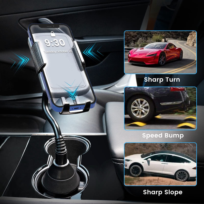 [Australia - AusPower] - TAPTES Car Cellphone Mount for Tesla Model 3/Model Y 2017-2022,Car Cup Holder Phone Holder Adjustable Gooseneck Fit for iPhone 13 12 Pro Max Most Models 