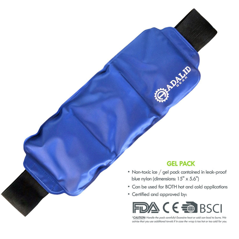 [Australia - AusPower] - Back Gel Ice Pack Wrap: Pain Relief Heat Pad for Hot & Cold Therapy on Large Body Parts (Upper & Lower Back, Torso, Shoulder, Lumbar, Hip, and Waist) | Adjustable, Flexible, Microwaveable & Reusable 