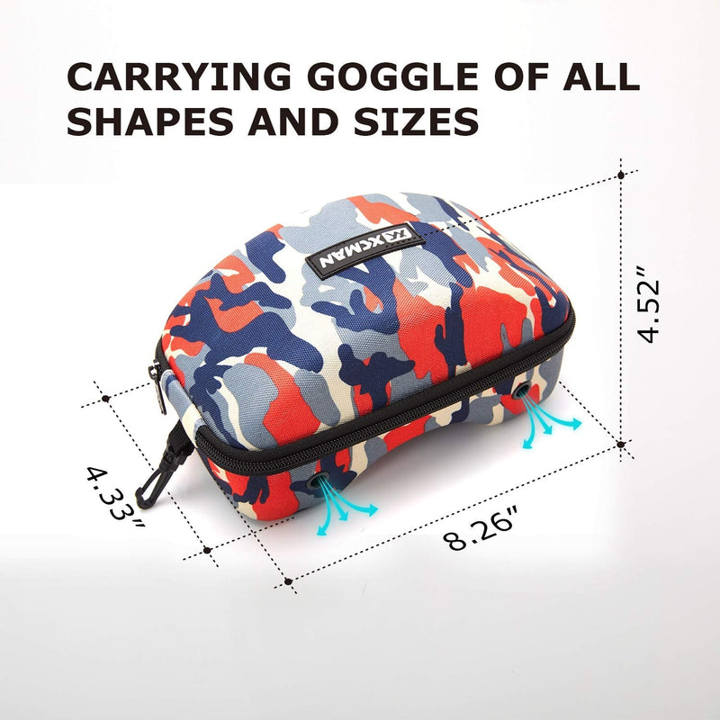 [Australia - AusPower] - XCMAN Rigid EVA Ski Goggle Case Fit All Shapes and Size Ski Goggles City Camo 