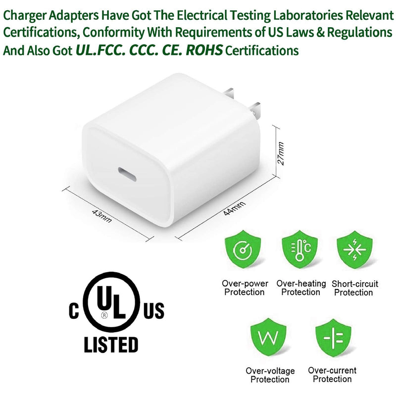 [Australia - AusPower] - iPhone Fast Charger 20W USB C Fast Charger with 6ft Apple MFi Certified USB Type C to Lightning Fast Charging Cable for iPhone 13 12 11 Pro Xs Max XR X 8 7 6s 6 Plus SE, iPad Mini Pro Air, Airpods 