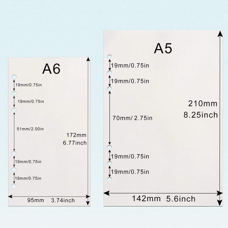 [Australia - AusPower] - A5 Refill Paper, [3 Pack] Toplive 100GSM Thick Refillable Paper 6 Hole Filler Inserts Loose Leaf Paper 135 Sheets (270 Pages) for 6 Ring Binder Journal Notebook-Blank Paper Blank Paper A5 