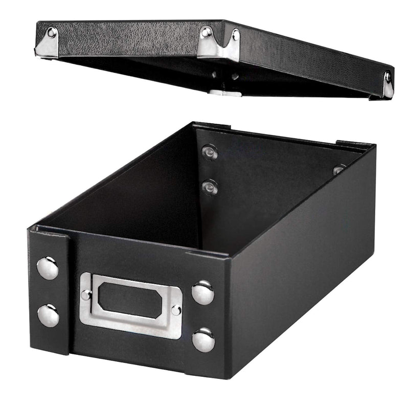 [Australia - AusPower] - Snap-N-Store Index Card Holder - Collapsible Organizer Box fits 1100 3x5-Inch Flash Cards - Business, Recipe, or Note Card Storage Boxes - 1 Pack, Black 3 x 5, 1 Pack 