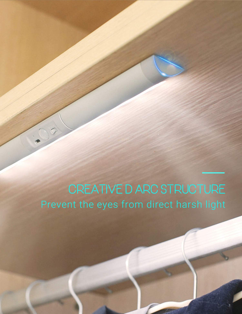[Australia - AusPower] - Automatic Motion Sensor Lighting with Eye-Protection Design Closet Light, Germany Osram LED for Wireless Lighting Pantry Light, Rechargeable Night Lighting for Cabinet Light(80Lumen, 6000k 80+CRI)) 1 Pack 