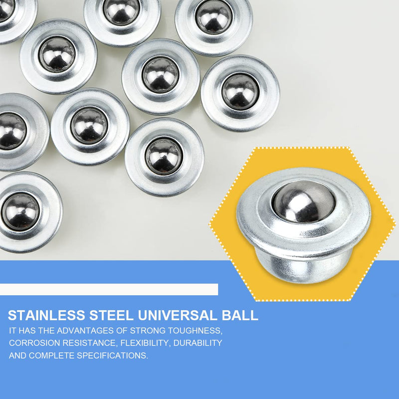 [Australia - AusPower] - 10 PCS Stainless Steel Roller Ball Transfer Bearing, FERCAISH Universal Rotation Ball Casters Round Ball Transfer Units for Transmission Roller Stand Roller Stand 