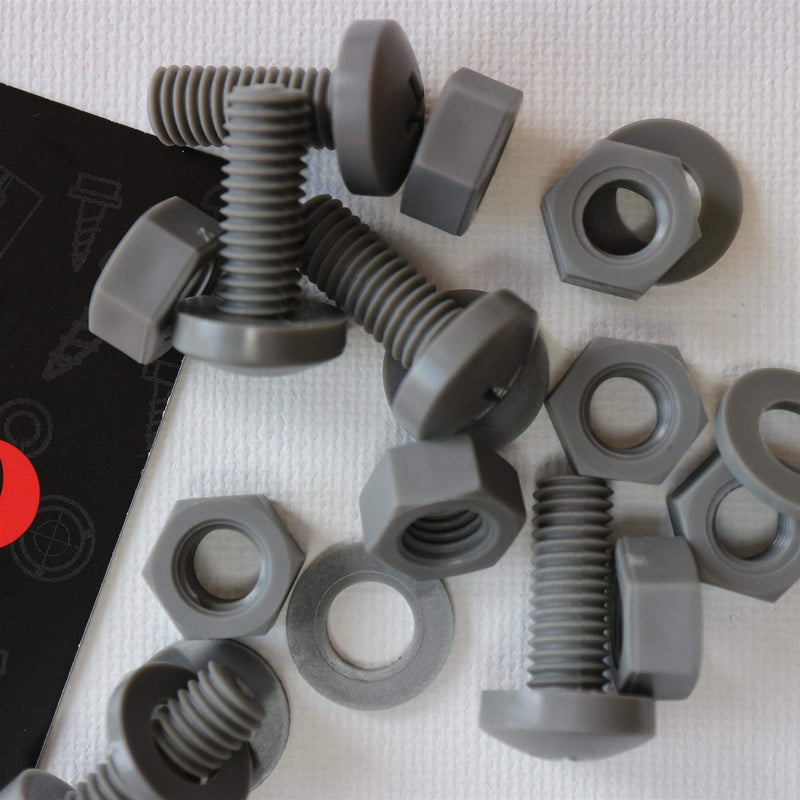 [Australia - AusPower] - 20 x Grey Pan Head Screws Polypropylene (PP) Plastic Nuts and Bolts, Washers, M8 x 20mm, Acrylic, Water Resistant, Anti-Corrosion, Chemical Resistant, Electrical Insulator, Gray, 5/16" x 25/32 