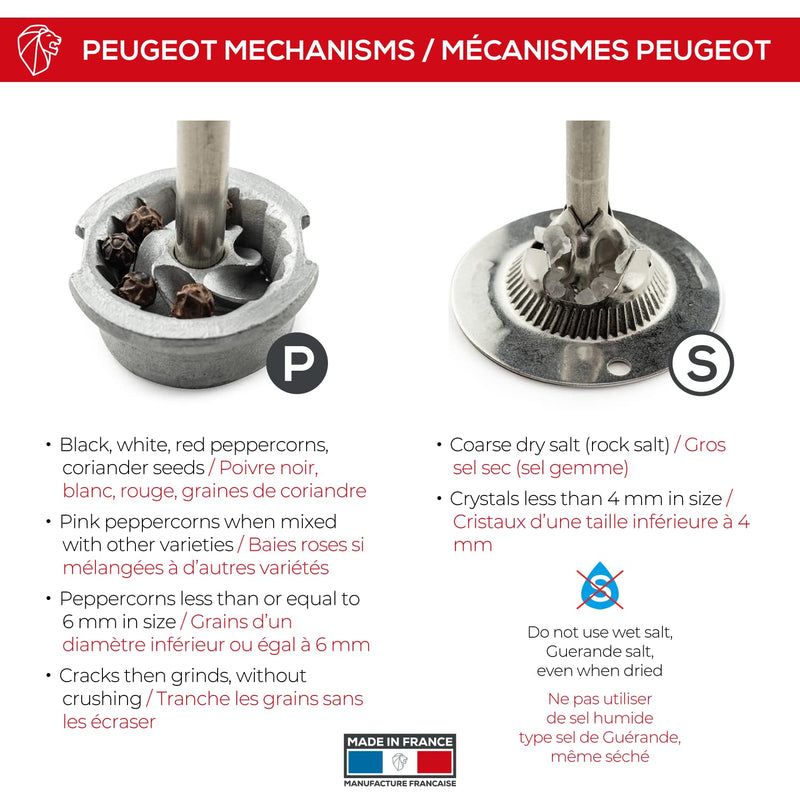 [Australia - AusPower] - Peugeot Bali FONTE Pepper Mill, 6x6x8 cm, Black/White 
