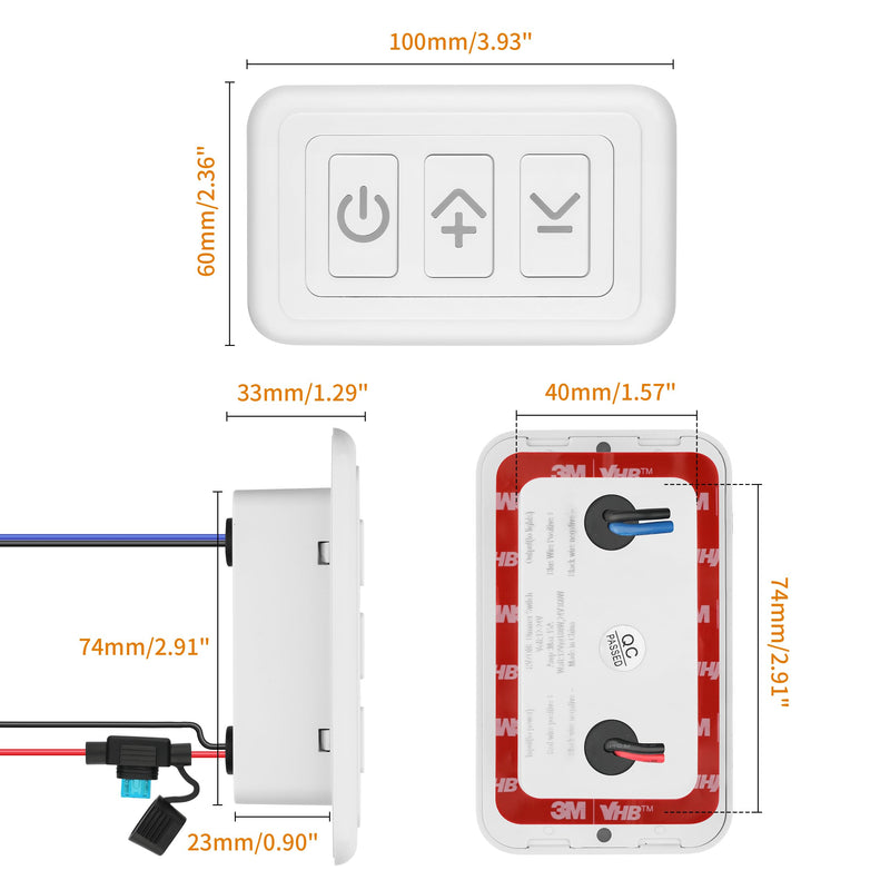 [Australia - AusPower] - RVZONE 12V Dimmer Switch | 12-24 Volt High Side PWM Dimmer RV Light Dimmer for RV Light LED Interior Lights LED Light Fixture, Halogen, Incandescent, Used for RV, Auto, Camper, Trailer Van Truck, Boat 