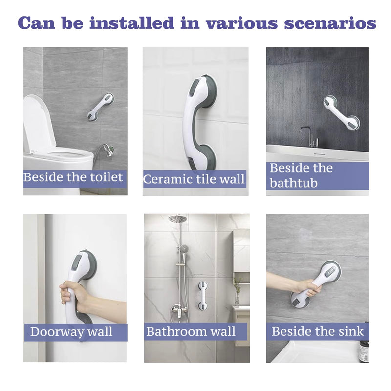 [Australia - AusPower] - 2 Pack Grab Bars for Showers - Shower Handle Strong Suction Shower Bar, Safety Grab Bars for Bathtubs and Showers Chair for Inside Shower Accessories, Bathroom Grab Bar for Seniors, Handicap,Elderly 