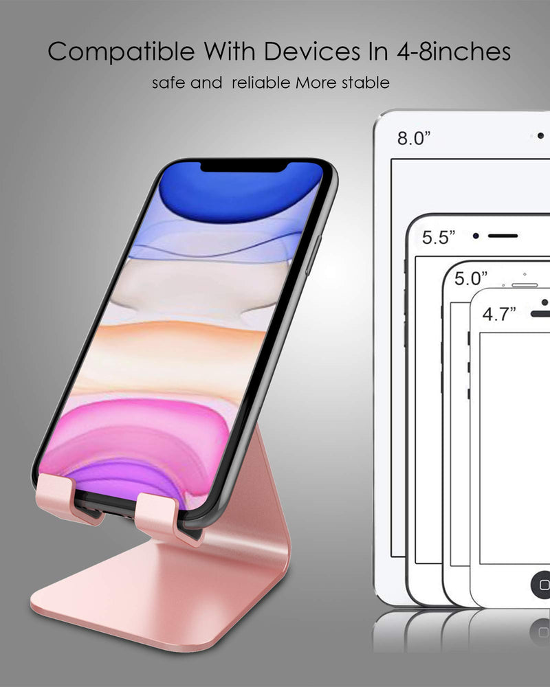 [Australia - AusPower] - CreaDream Cell Phone Stand, Cradle, Holder,Aluminum Desktop Stand Compatible with Switch, All Smart Phone, iPhone 11 Pro Xs Max Xr X Se 8 7 6 6s Plus SE 5 5s-Rose Gold Rose Gold 