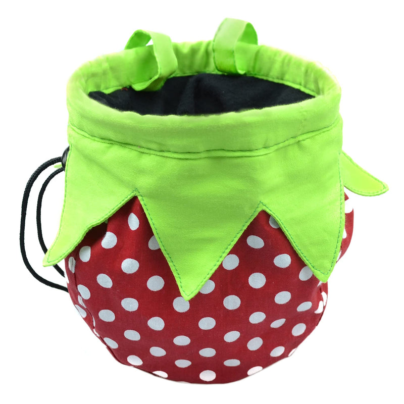 [Australia - AusPower] - Strawberry Chalk Bag with Carabiner Drawstring for Rock Climbing Weight Lifting Rock Climbing Bag Chalkbag 