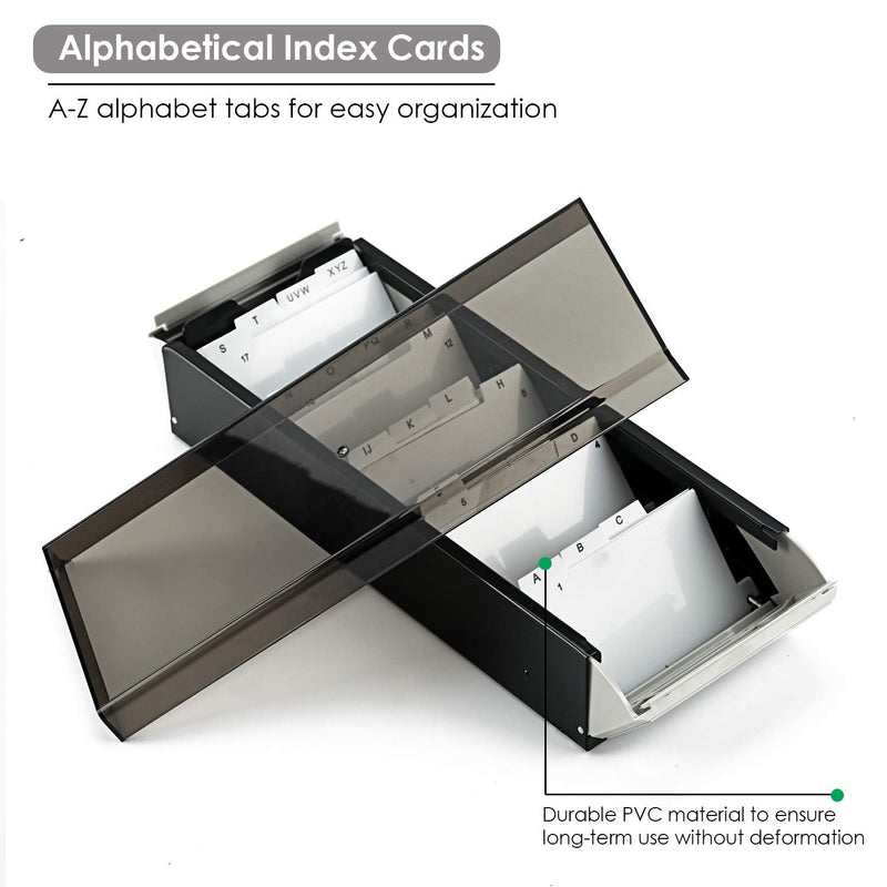 [Australia - AusPower] - MaxGear Business Card Holder for Desk, Business Card Organizer Business Card Case, Credit Card Holder File, Index Card Box Storage, Capacity: 800 Cards (3.5” x 2.2”), A-Z Tabs, Metal Structure, Black 