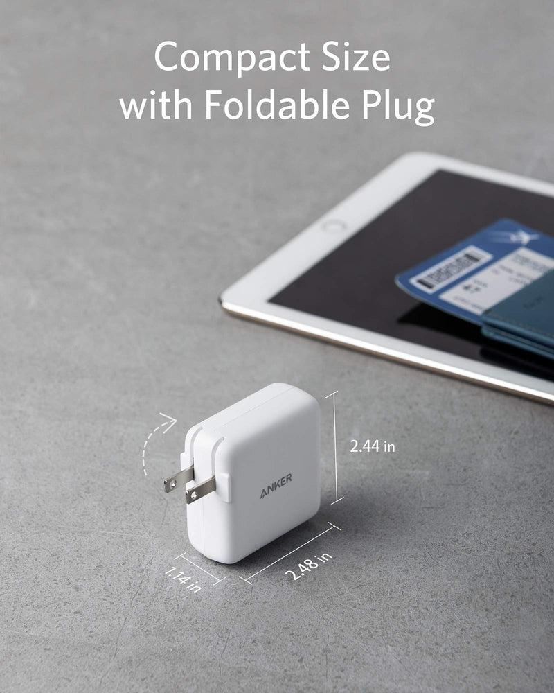 [Australia - AusPower] - iPhone Charger USB-C, Anker 40W 2-Port PIQ 3.0, PowerPort III Duo Type C Foldable Fast Charger, Power Delivery for iPhone 13/13 Mini/13 Pro/13 Pro Max/12/11, Galaxy, Pixel, iPad/iPad Mini, and More WHITE 